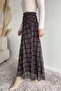 Patterned Hijab Skirt with Waist Drawstring Detail