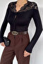 Women's Lycra Cardigan with Ruched Front Buttons - 7
