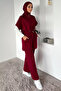 Elastic Waist Pants, Stone Embroidered Tunic Blouse, Hijab Three-Piece Set