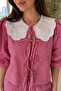 Women's Baby Collar Blouse and Pants Two-Piece Set - 4