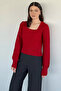Gülseli Square Collar Knitted Patterned Women's Sweater - 2