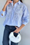 Women's Embroidered Striped Shirt - 2