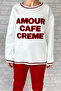 Women's Crew Neck Letter Embroidered Shaded Tracksuit Set - 4