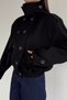 Women's Jacket with Elastic Waist and Sleeve Belt Detail and Double Pockets - 5