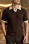 Men's Polo Collar Patterned Knitwear T-Shirt