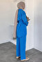 Hijab Waist Belted Stoned Tunic Pants Double Set - 3