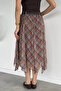 Women's Belted Elastic Waist Plaid Patterned Tulle Skirt - 4