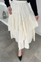 Voile Hijab Skirt with Elastic Waist and Inner Lining - 3