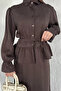 Ruffled Sequined Shirt Skirt Hijab Double Set - 6