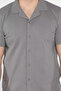 Men's Self-Patterned Turn-Down Collar Half Sleeve Shirt - 4
