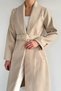 Women's Waist Belted Gold Buckle Detailed Cashmere Coat