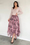 Women's Asymmetrical Cut Patterned Skirt with Elastic Waist and Inner Lining