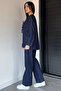 Women's Front Tie Jacket Pants Jean Denim Two-Piece Set - 4