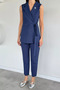 Women's Brooch Detailed Waist Elastic Vest and Trousers Two-Piece Set - 2