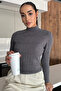 Women's Half Fisherman Patterned Lycra Knitwear Blouse - 2