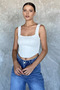 Women's Square Neck Seasonal Crop Knitwear Blouse - 2