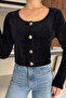 Ruffled Women's Crop Top Knitwear Cardigan (Available in S, M, L, XL) - 3