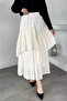Voile Hijab Skirt with Elastic Waist and Inner Lining - 5