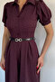 Women's Shirt Collar Stone-Embellished Jumpsuit - 4