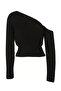 Shoulder Open Embossed Women's Knitwear Sweater - 2
