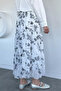 Patterned Chiffon Hijab Skirt with Elastic Waist - 5