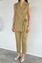 Women's Brooch Detailed Waist Elastic Vest and Trousers Two-Piece Set - 2