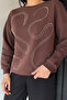 Women's Stoned Crew Neck Embroidered Sweatshirt - 2