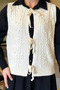 Women's Knitted Patterned Tie-Up Knitwear Vest - 3