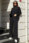Women's Stand Collar Solid Color Knitwear Sweater Trousers Two-Piece Set - 4