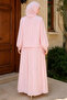 Elastic Waist Skirt, Front Ruffled Blouse, Hijab, Two-Piece Set - 5