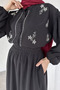 Beaded Shirt Skirt Hijab Two-Piece Set - 5