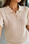 Gülseli Women's Polo Collar Openwork Knitwear Blouse - 3
