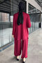 Stone Embroidered Crew Neck Tunic Pants Hijab Double Set - 4