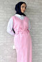 Rose patterned knitted dress shirt hijab two-piece set - 3