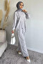 Women's Bead Embroidered Hijab Shirt and Pants Two-Piece Set - 2