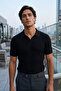 Men's Polo Neck Self-Patterned Knitwear T-Shirt