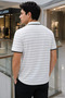 Men's Striped Polo Collar T-Shirt - 4