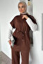 Elastic Waist Pants, Stone Embroidered Tunic Blouse, Hijab Three-Piece Set - 2