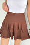 Women's Elastic Waist Ruffled Shorts Skirt - 3