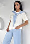 Gülseli Women's Elastic Waist Pants and Tie-Front Blouse Two-Piece Set