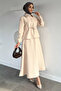 Self-Patterned Jacket, Elastic Waist Skirt, Hijab, Two-Piece Set - 2