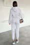 Women's Elastic Waist Hooded Tracksuit Set - 4