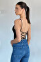 Women's V-Neck Rope Strap Bustier - 4