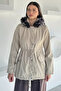 Women's Hooded Plush Coat - 2