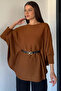Women's Belted Knitwear Poncho - 2