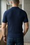 Men's Polo Collar Half Zip Knitwear T-Shirt - 2