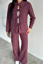 Women's Front Lace-Up Jacket and Pants Two-Piece Set - 4