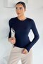 Women's Crew Neck Ribbed Knitwear Sweater