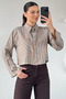Gülseli Women's Striped Crop Top Shirt