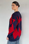 Women's Crew Neck Plaid Patterned Knitwear Sweater - 4